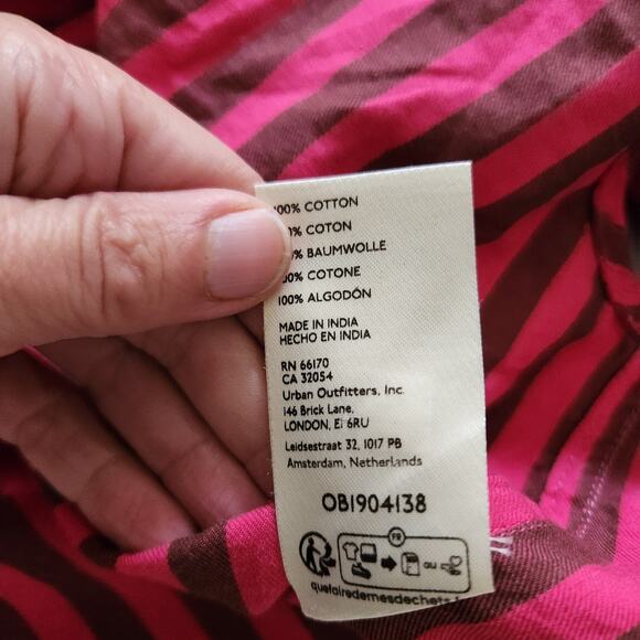 We The Free People Freddie Striped Shirt Size Large Womens Buttonup Oversized - Picture 10 of 10